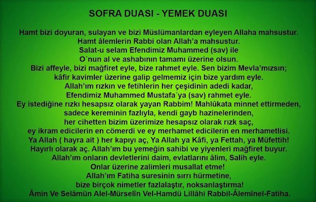 En Güzel Yemek Duaları / Yemek Duası / Sofra Duası