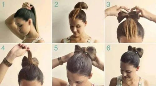 Balerin topuzla birlikte fiyonk yapmak
