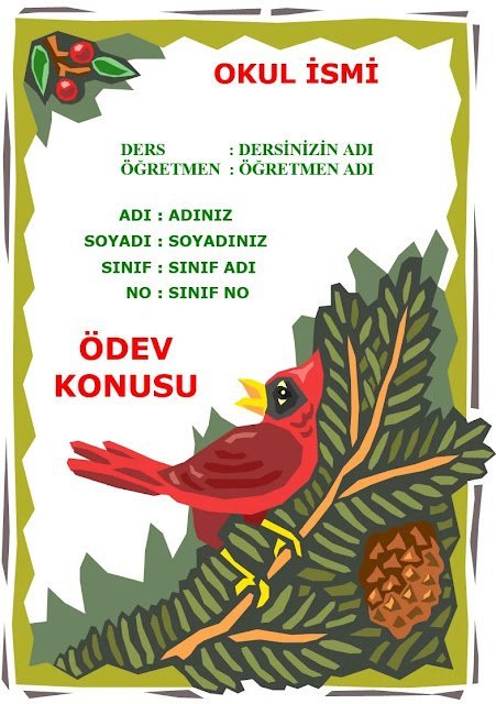 ödev kapakları ödev kapakları