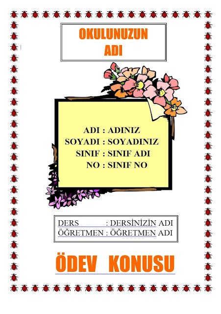 ödev kapakları ödev kapakları