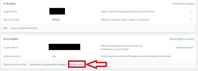 hesabı kapat hesabı kapat
