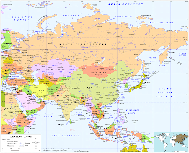 Asya Haritası Asya Haritası