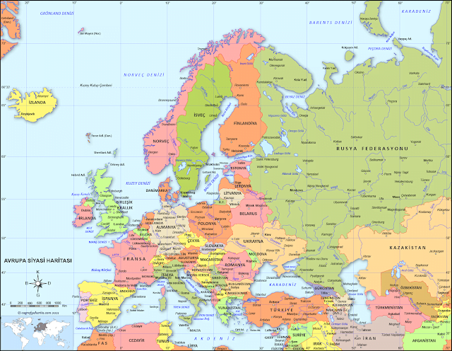 Avrupa Haritası Avrupa Haritası