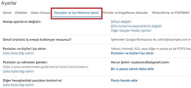 Ayarlar Menüsü