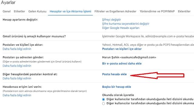 Başka bir e-posta adresi ekle
