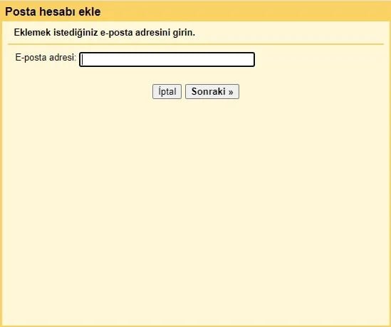 Diğer E-posta Adresinizi Girin