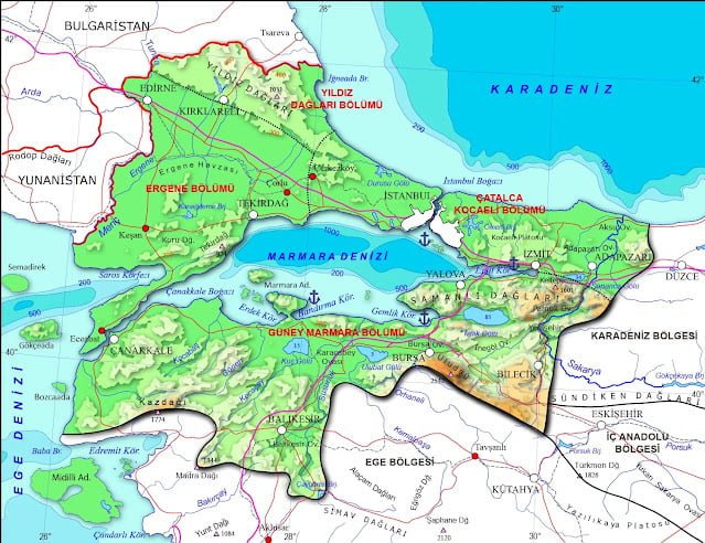 Marmara Bölgesi Coğrafi Özellikleri