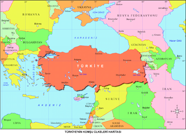 Türkiye Komşu Ülkeler Haritası Türkiye Komşu Ülkeler Haritası
