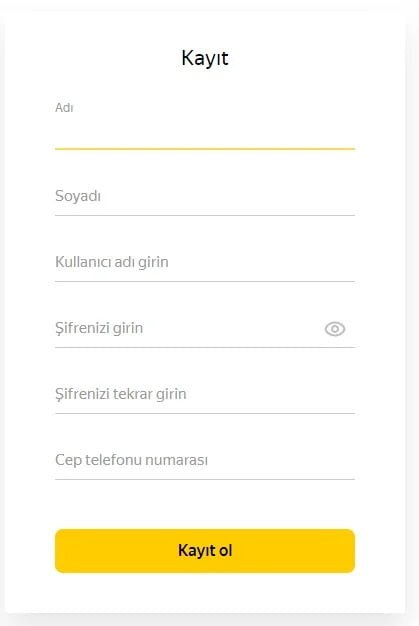 Yandex kaydol