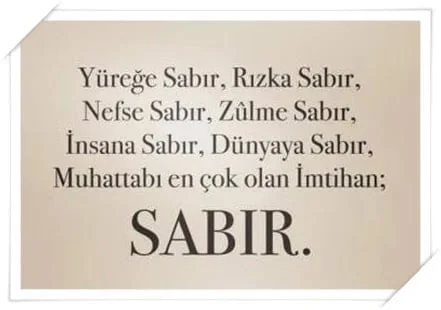 Güzel Sabır Sözleri