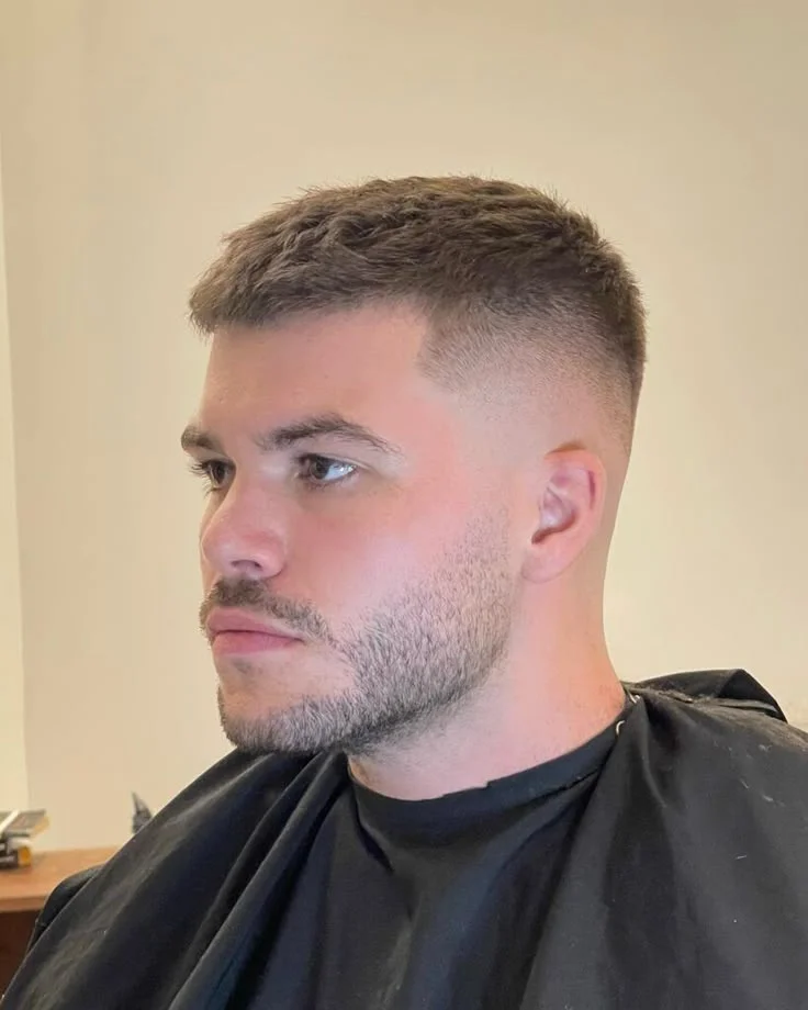 textured crew cut saç modeli erkek
