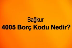 Bağkur 4005 Borç Kodu