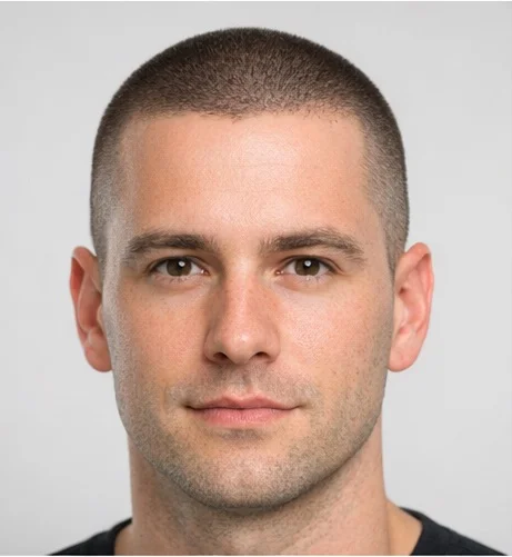 klasik buzz cut saç modeli erkek kısa ve sade saç kesimi