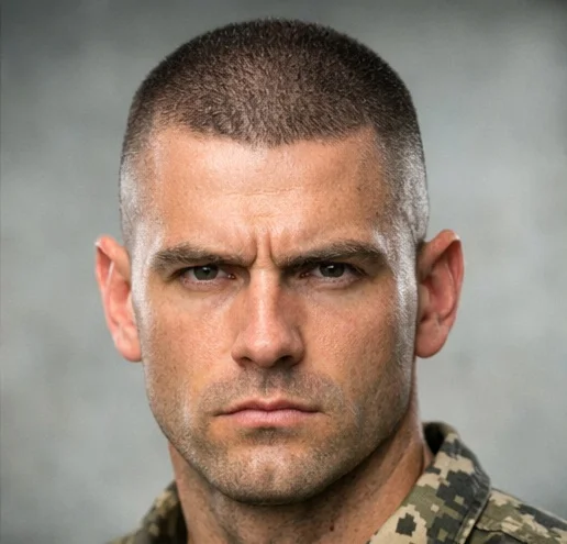 asker traşı buzz cut erkek kısa saç modeli güçlü görünüm