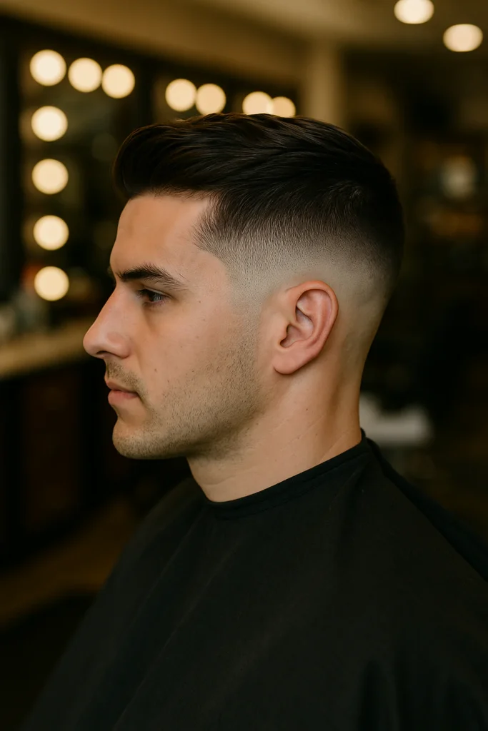 low fade saç modeli erkek doğal geçişli modern kesim