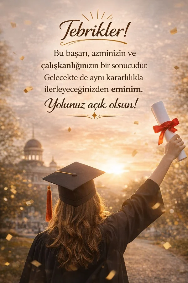 mezuniyet tebrik sözleri diploma alan öğrenci başarı mesajı