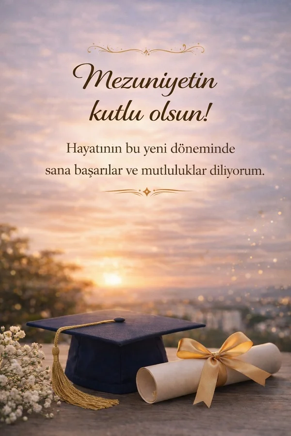 kısa mezuniyet sözleri başarı dilekleri kep diploma görseli