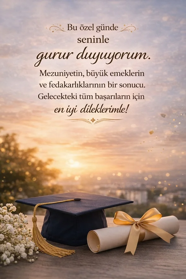 mezuniyet için anlamlı sözler gurur mesajı kep diploma