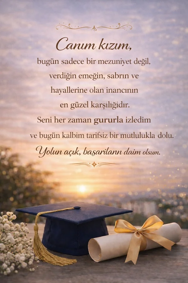 kızıma mezuniyet sözleri duygusal mesaj kep diploma