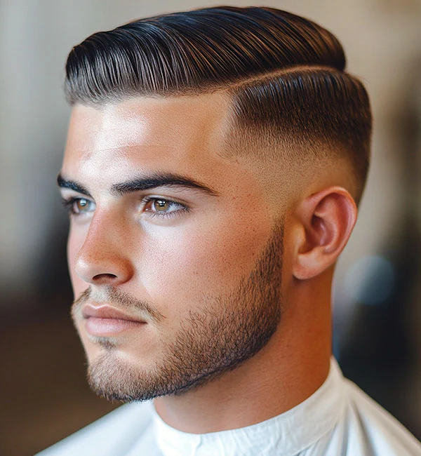 low fade side part saç modeli erkek