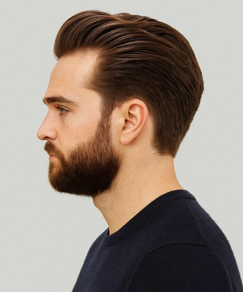 klasik slick back saç modeli erkek geriye taranmış saç