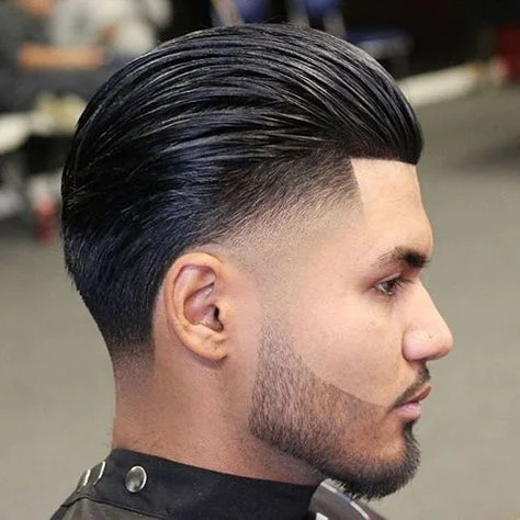 low fade slick back saç modeli erkek