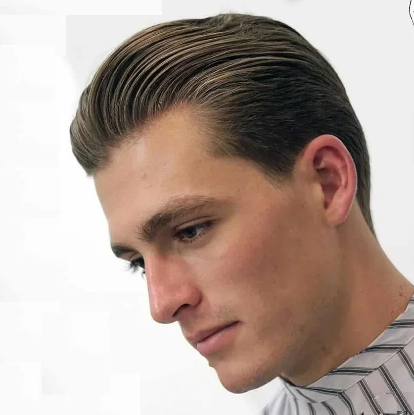 sakallı slick back saç modeli erkek