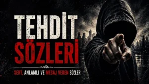 Karanlık arka planda parmağını uzatan kapüşonlu figür ile tehdit sözleri temasını anlatan etkileyici kapak görseli.