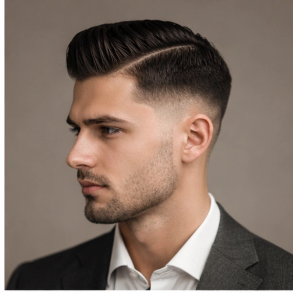 Yandan ayrılmış undercut saç modeli kullanan erkek