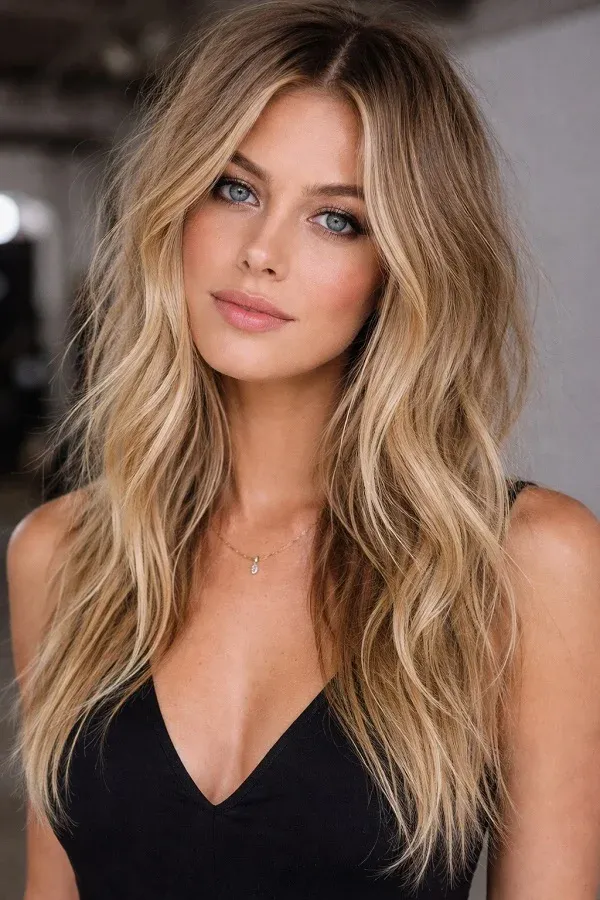 katlı dalgalı uzun saç modeli boy ve kilo dengesine uygun stil