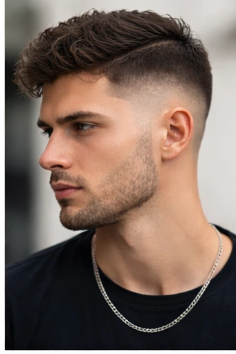 yüksek fade saç kesimi erkek keskin geçişli modern stil