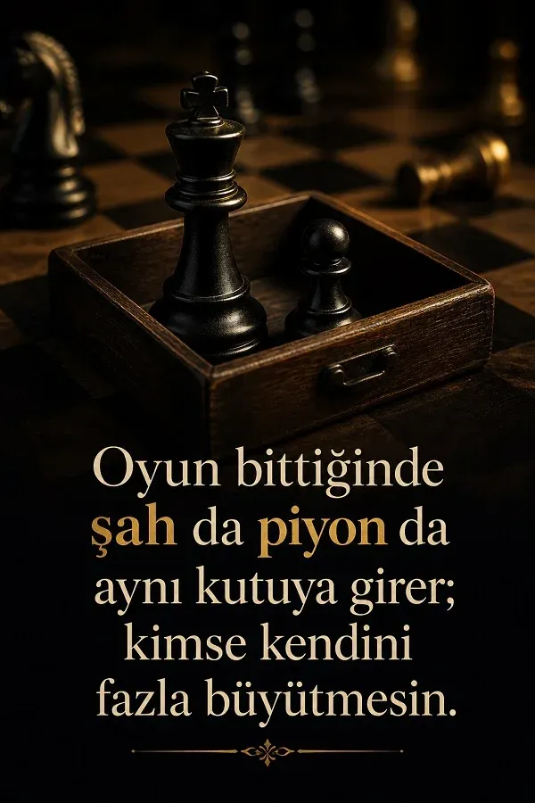 Satranç taşları ve cool hayat dersi sözü