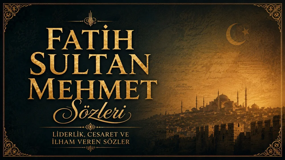 Fatih Sultan Mehmet Sözleri yazısının yer aldığı, Osmanlı motifleri, İstanbul silüeti, surlar ve altın renkli yazı detayları bulunan tarihi temalı kapak görseli.
