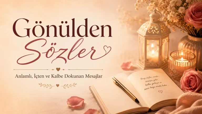 Sıcak tonlarda hazırlanmış, kalbe dokunan mesajlar temalı zarif kapak görseli.
