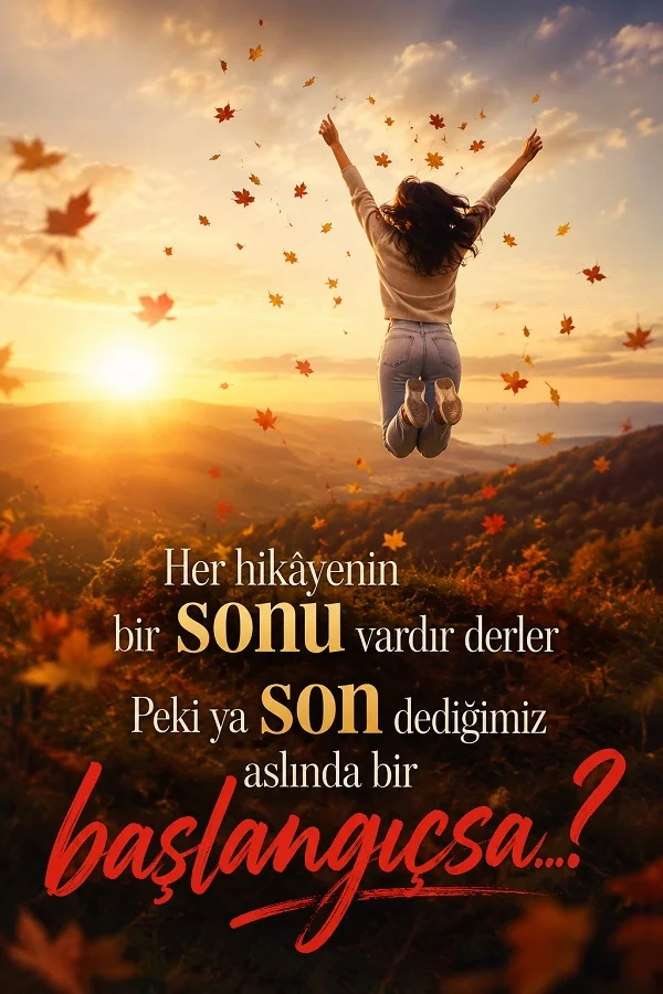 Gün batımında zıplayan kadın ve sonun başlangıca dönüşmesini anlatan söz.