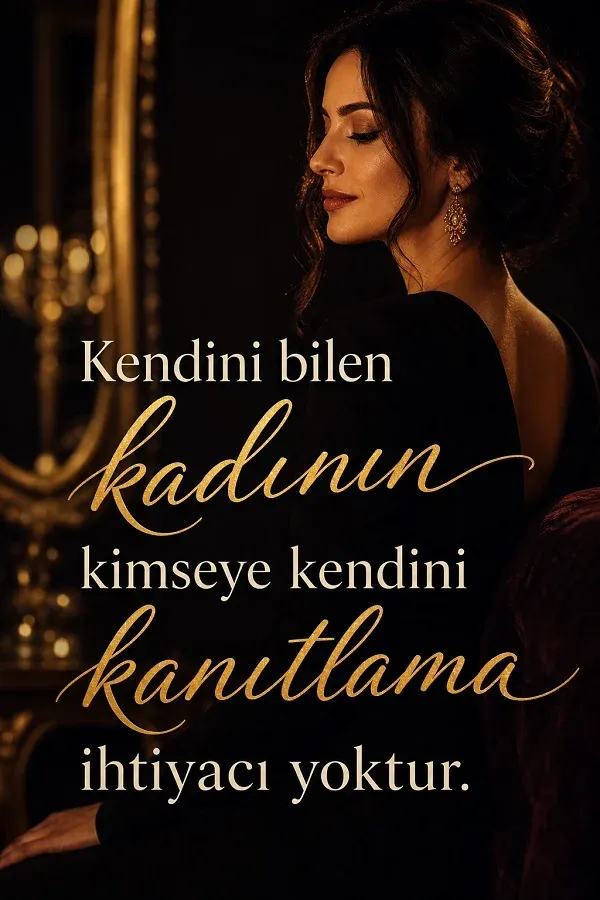 Şık kadın portresi ve özgüvenli havalı söz