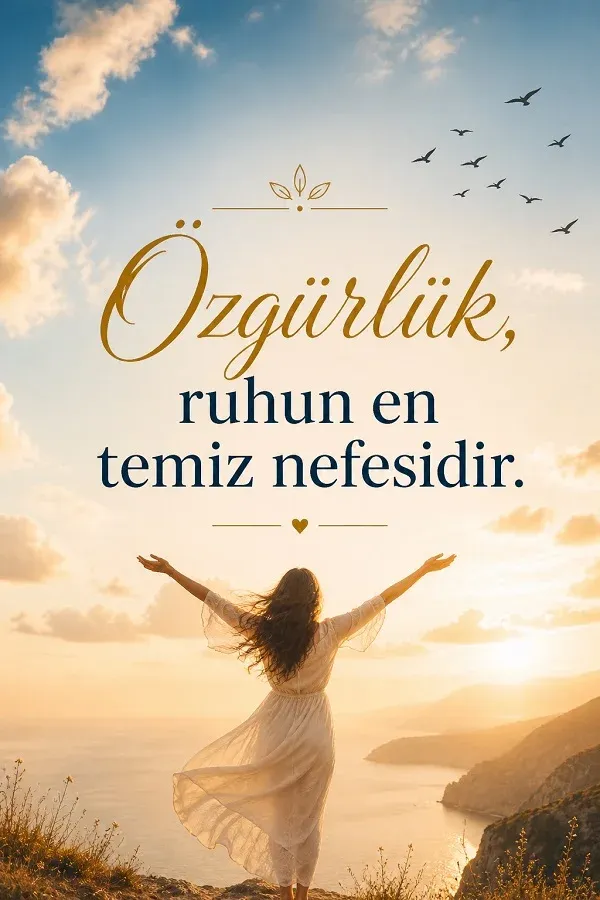 Doğa manzarasında özgürlük temalı anlamlı söz