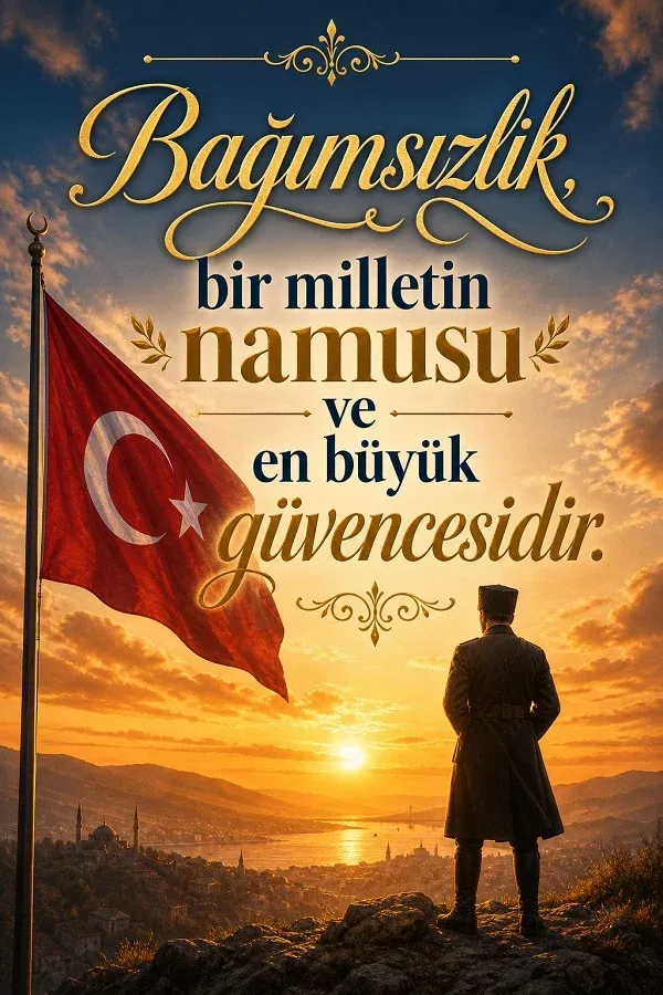 Türk bayrağı ve bağımsızlık temalı anlamlı söz