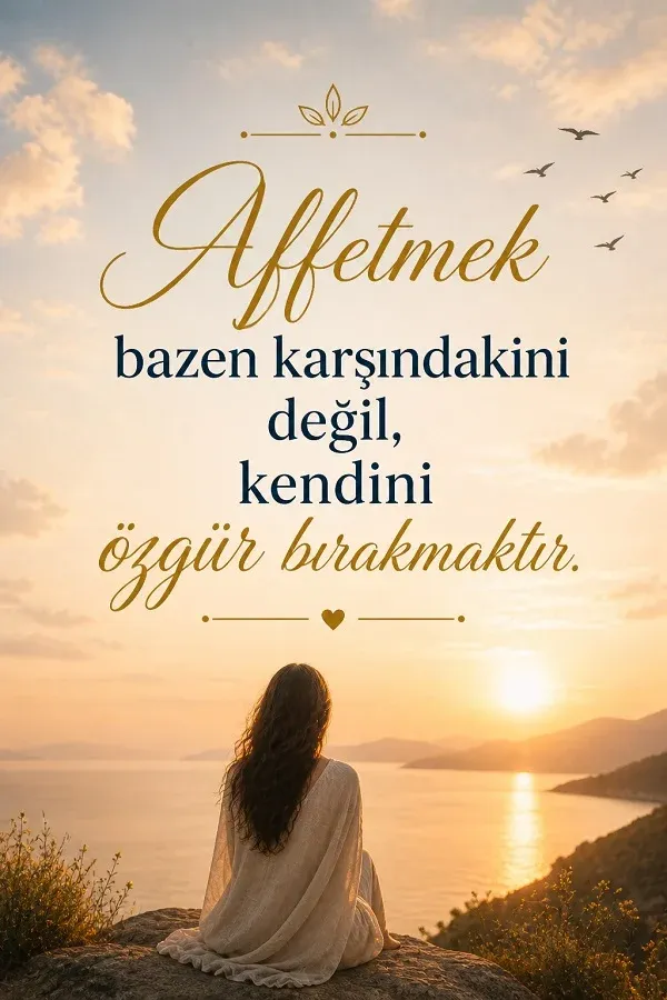 Gün batımında oturan kişi ve affetmek üzerine söz
