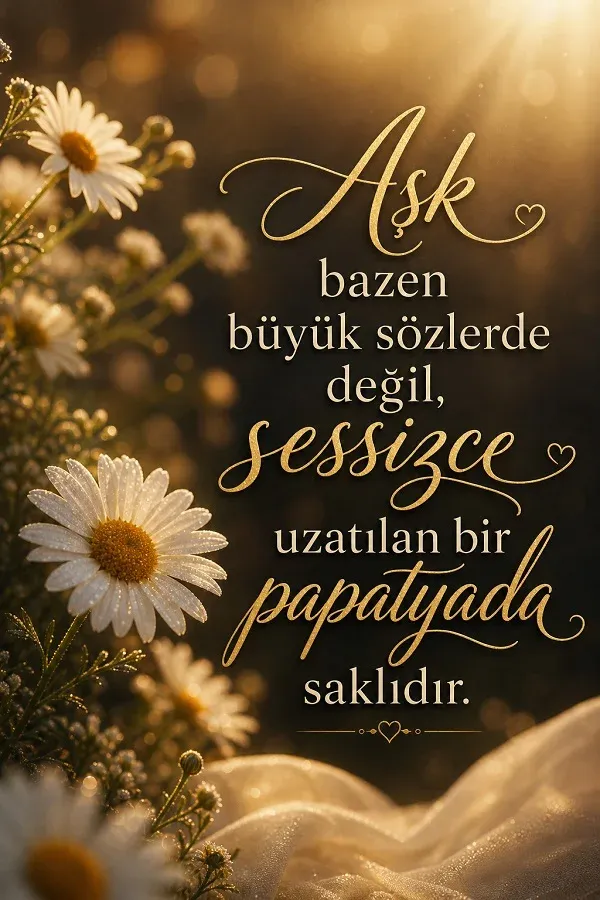 Papatya çiçekleri ve aşkın sadeliğini anlatan söz