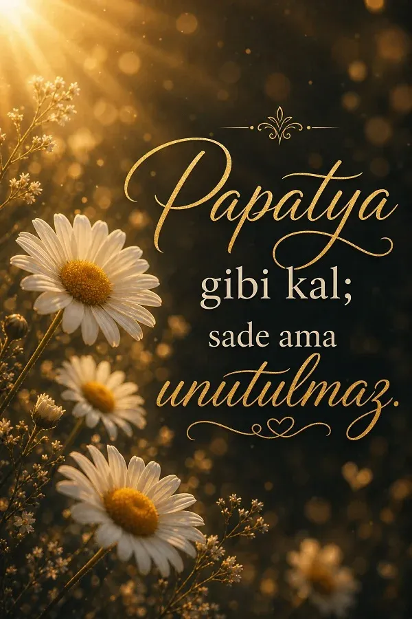 Doğada papatyalar ve sadelik üzerine anlamlı söz