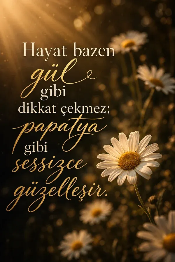 Papatya ve doğallık temalı hayat üzerine söz