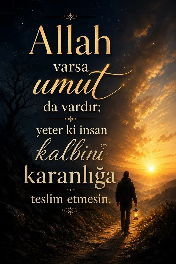 Gün batımı ve umut dolu motivasyon sözü