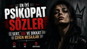 En iyi psikopat sözler kapak görseli, sert ve asi temalı kadın figürü ile dikkat çeken sözler tasarımı
