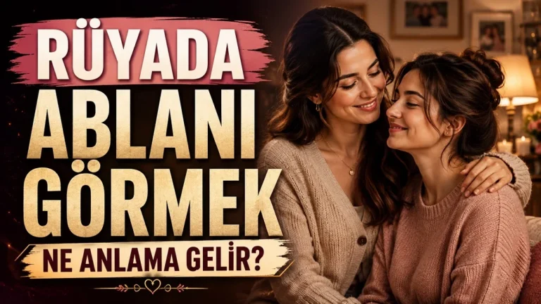 Rüyada ablanı görmek ne anlama gelir başlıklı, sıcak ev ortamında birbirine sarılan iki kız kardeşin yer aldığı pembe ve krem tonlu kapak görseli.
