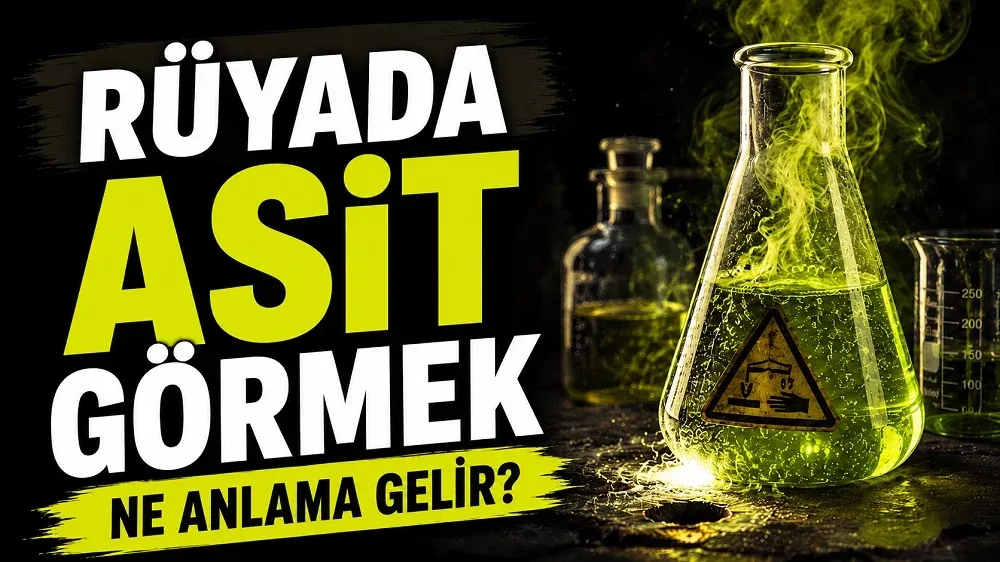 Rüyada asit görmek ne anlama gelir başlıklı, asit yeşili tonlarda laboratuvar şişesi ve dikkat çekici yazı tasarımı bulunan kapak görseli.