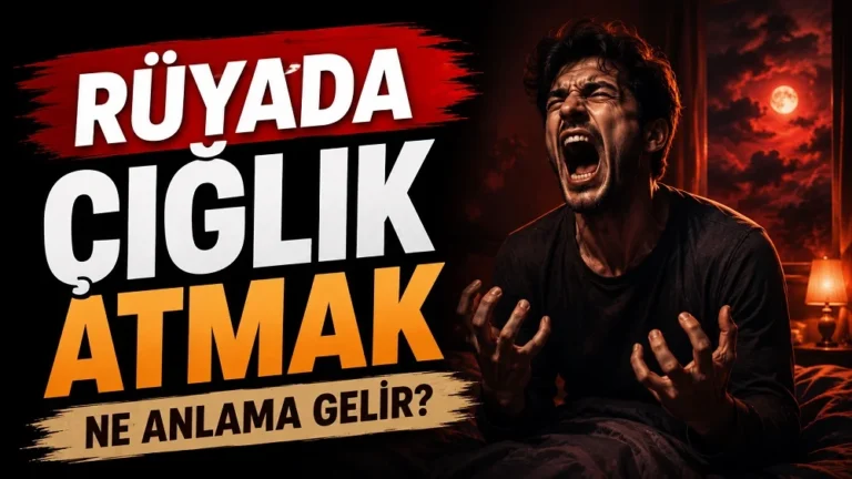 Rüyada Çığlık Atmak Ne Anlama Gelir başlıklı, karanlık ve kırmızı tonlu bir ortamda çığlık atan bir kişinin yer aldığı dramatik blog kapak görseli.