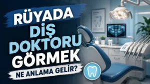Rüyada Diş Doktoru Görmek Ne Anlama Gelir? yazılı, modern diş kliniği ve diş tedavi koltuğu bulunan blog kapak görseli.