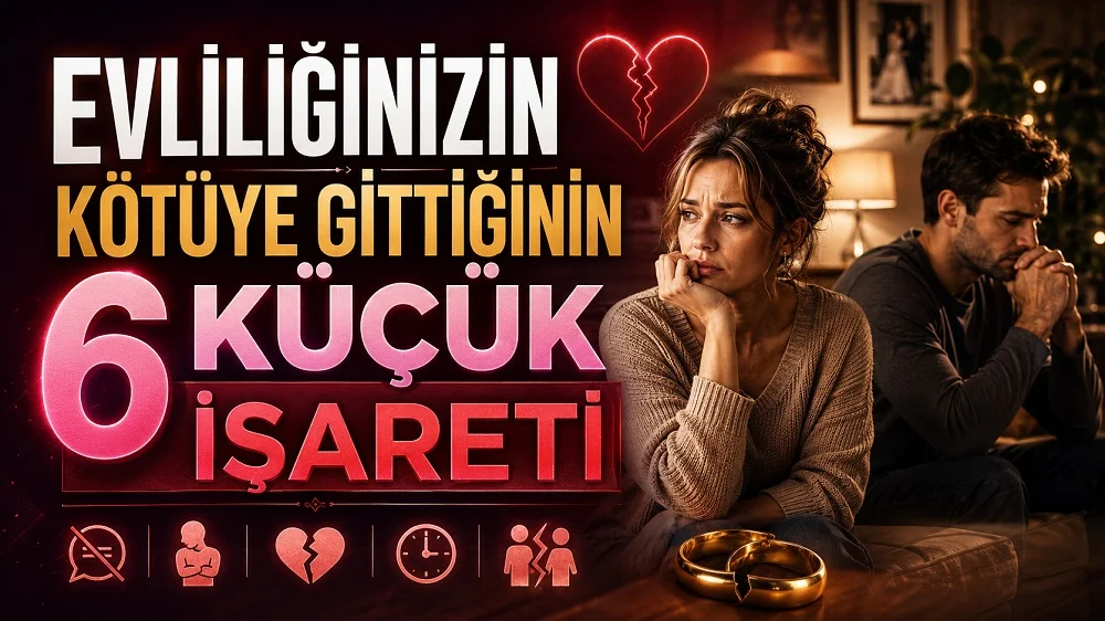 Sıcak bir ev ortamında birbirinden uzak duran üzgün kadın ve erkek, kırık kalp, sessizlik ve ayrılık simgeleriyle hazırlanmış evlilik sorunları temalı kapak tasarımı.