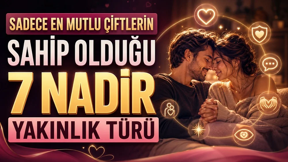 Sıcak bir ortamda birbirine sevgiyle sarılan mutlu çift, kalp, iletişim ve güven simgeleriyle hazırlanmış nadir yakınlık türleri temalı kapak tasarımı.